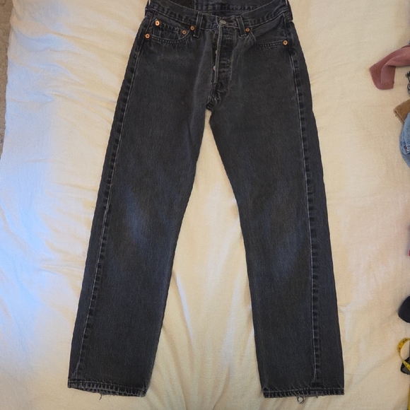 Vintage Levi's 501 Jeans Perfect Faded Black - Picture 4 of 11